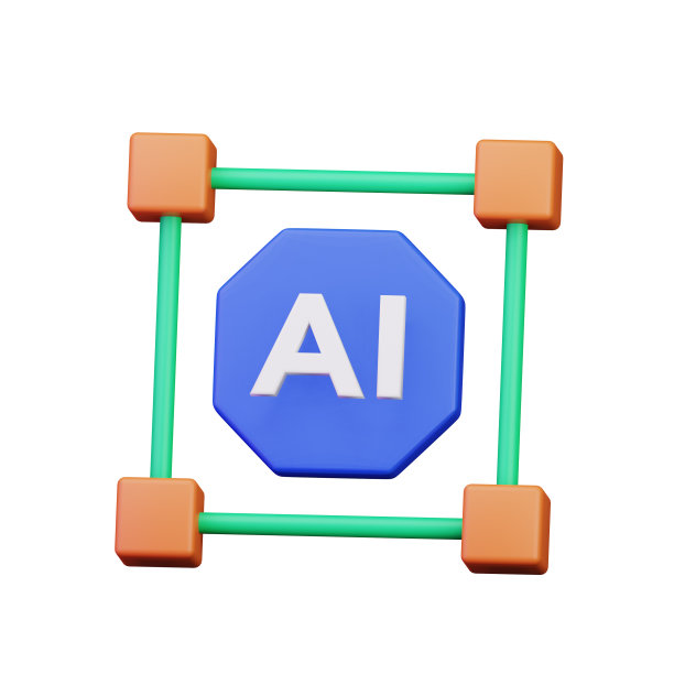 Ai数字区块链连接3d渲染图标插画设计图片下载