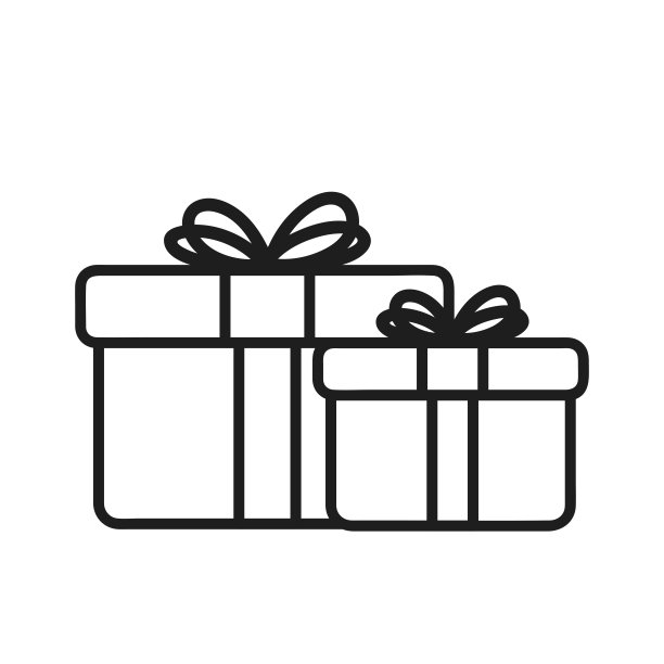 黑白庆祝生日礼盒插图图片下载