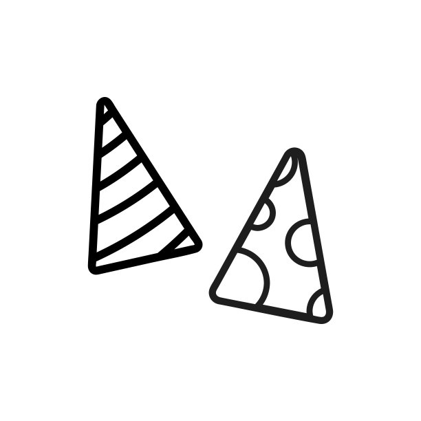 黑白插图的庆祝聚会的帽子图片下载