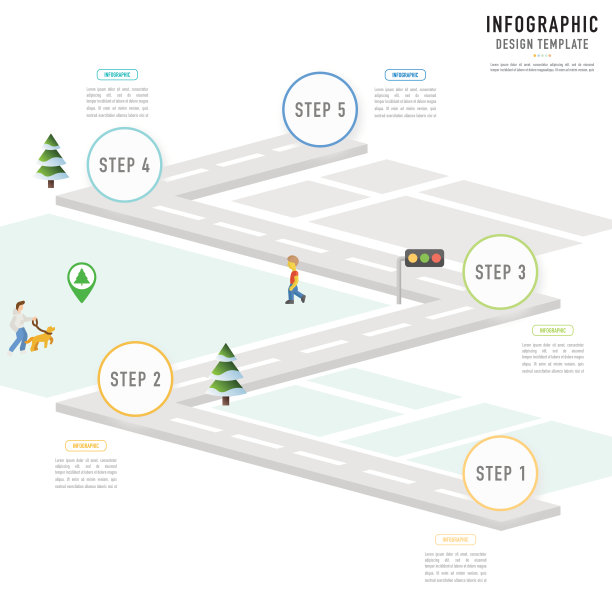 用于商业演示的圆形和城市等距信息图图片下载