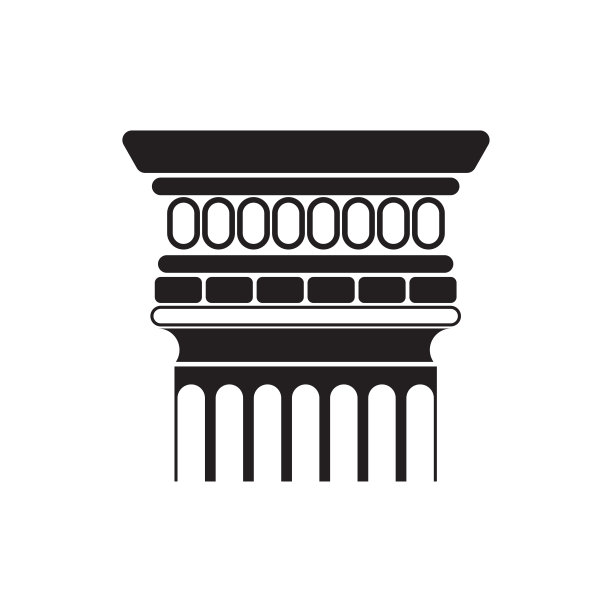 经典柱大写黑线图标，欧式纪念柱图片下载