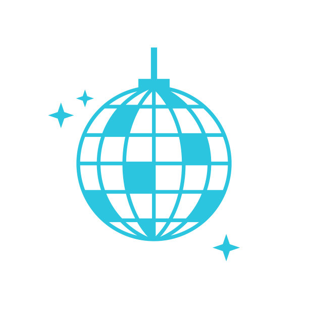 迪斯科球。从蓝色图标集。图片下载