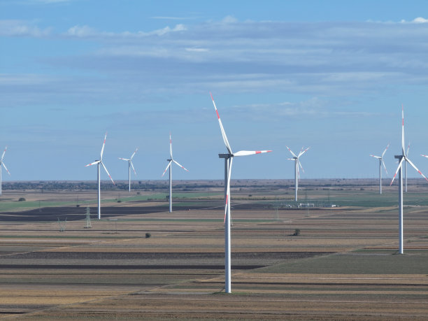 生态战士屹立在开阔的田野图片下载