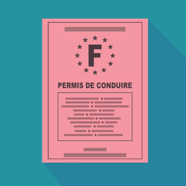 复古法国驾照(平面设计)图片下载