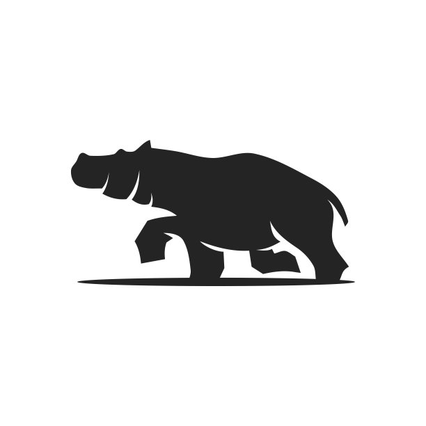 河马标志模板隔离。品牌的身份。图标抽象矢量图形图片下载