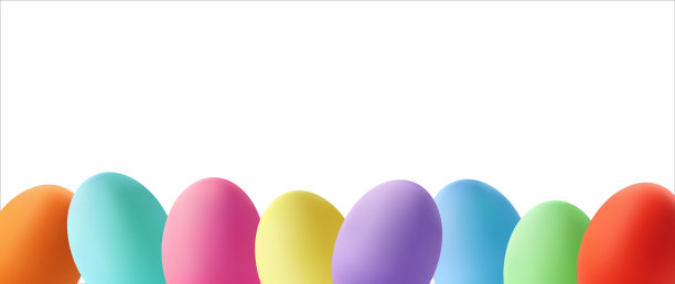 复活节矢量框架文字或照片与彩色逼真的鸡蛋。图片下载