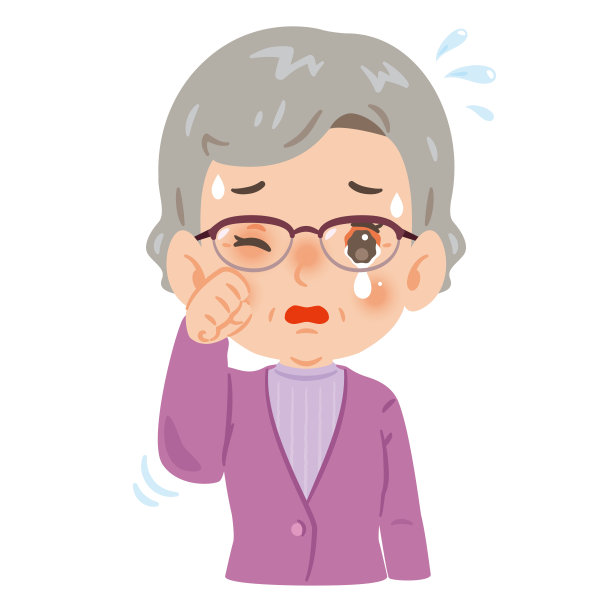 一位眼睛充血发痒的资深女性图片下载