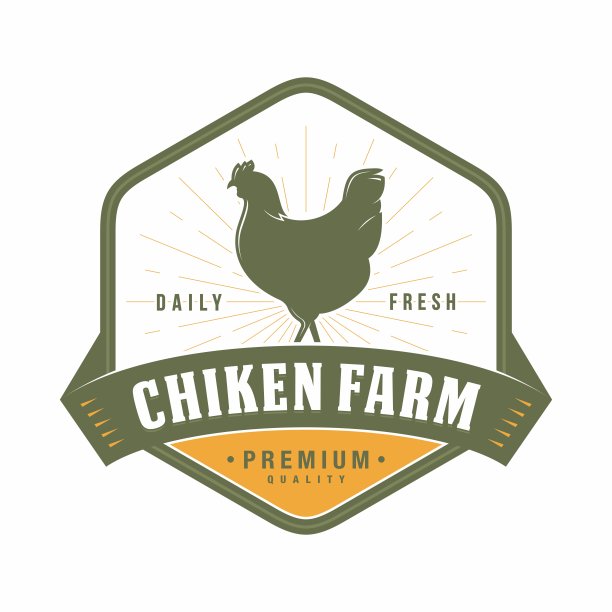 鸡农场标志图标设计矢量插图图片下载