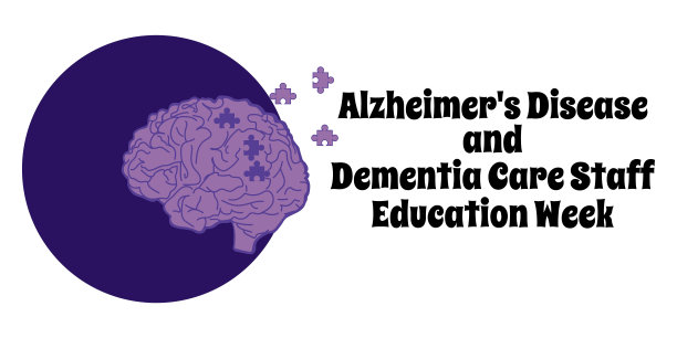 阿尔茨海默病和痴呆症护理人员教育周，简单的横向横幅或海报，以医学为主题图片下载