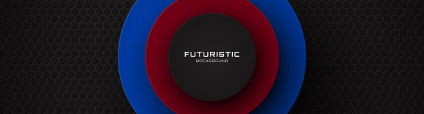 3D黑科技抽象背景在暗空间上重叠一层用彩色圆圈形状效果装饰。现代平面设计元素汽车风格的网页横幅，传单，卡片，封面或小册子的概念图片下载