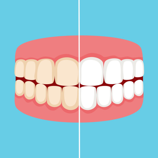 牙齿美白漂白的概念。牙科和口腔病媒图片下载