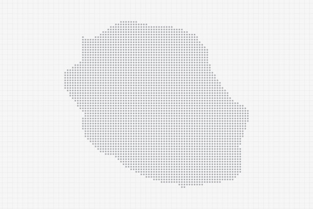 留尼旺像素点图，灰色。半色调网点概念。矢量图EPS10图片下载