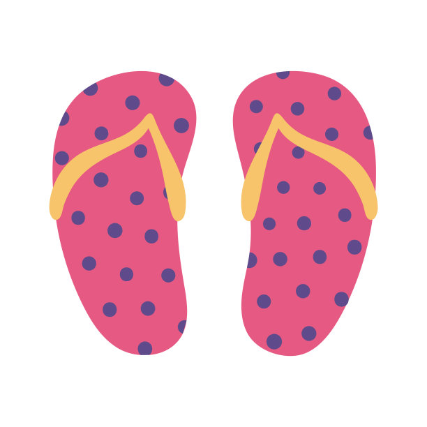 带点的人字拖手绘插图图片下载