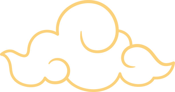 中国风云饰，亚洲新年插画和装饰品，平面设计，二维正面视图。图片下载