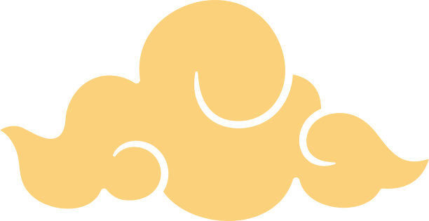 中国风云饰，亚洲新年插画和装饰品，平面设计，二维正面视图。图片下载