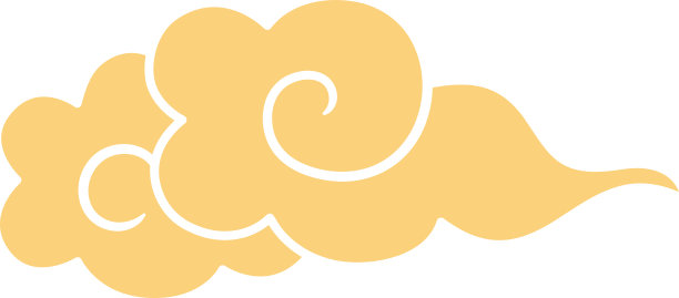 中国风云饰，亚洲新年插画和装饰品，平面设计，二维正面视图。图片下载