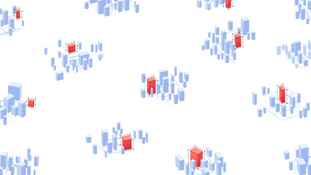 老建筑现代化，楼宇服务，建设现代化解决方案的理念。红色突出的商业大楼，办公摩天大楼。矢量插图隔离在白色图片下载