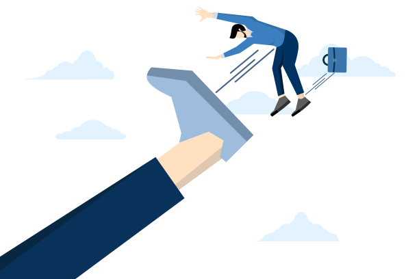 被解雇，公司解雇或表现不佳的员工，愤怒的大老板将员工商人赶出办公室，商业失败或错误概念，表现不佳的员工概念。图片下载