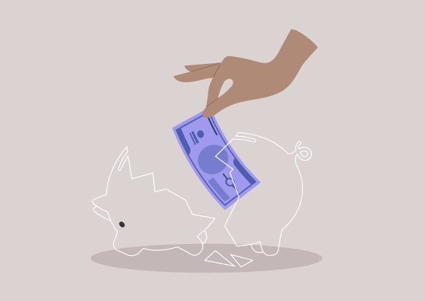 破碎的储蓄罐象征着经济上的挑战，意外的开支，或者需要动用储蓄图片下载