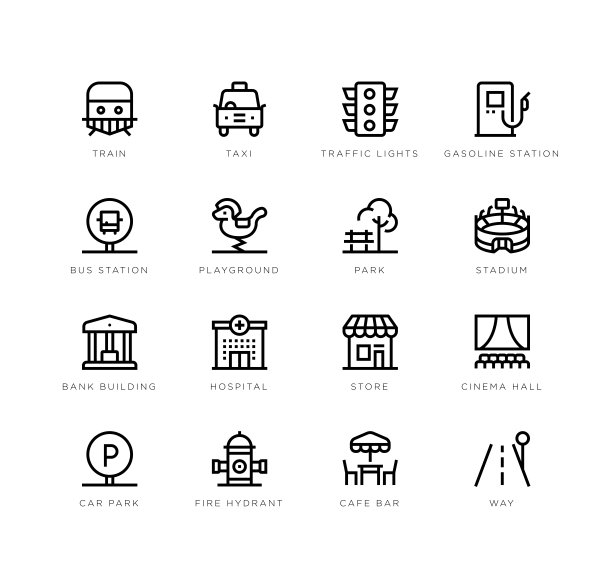 城市元素图标图片下载