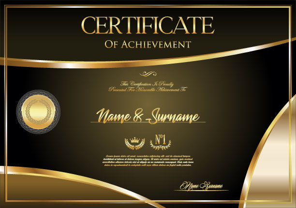 证书或文凭复古复古模板矢量插图图片下载