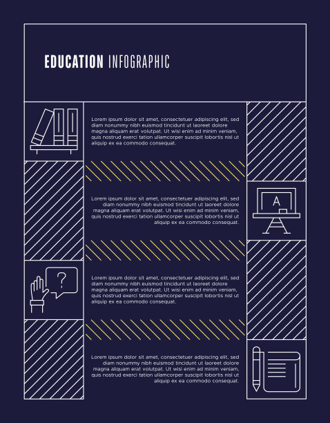 教育信息图表模板-学习，知识，学校图标图片下载