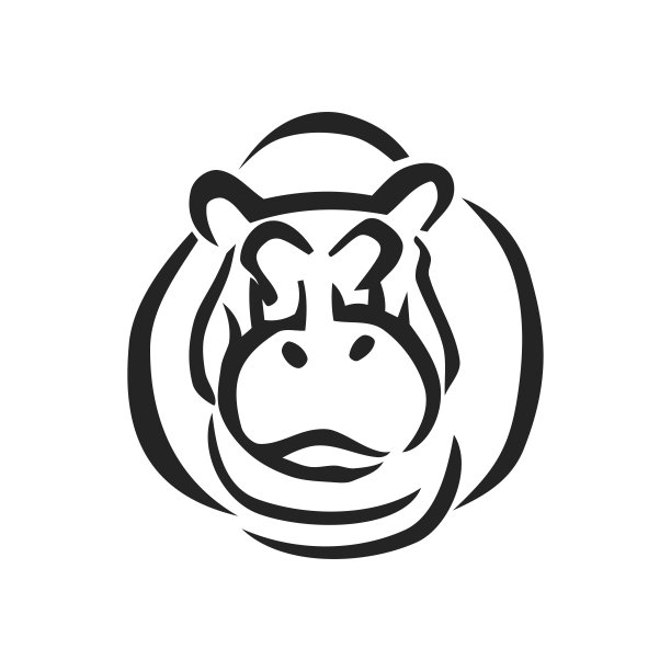 河马标志模板隔离。品牌的身份。图标抽象矢量图形图片下载