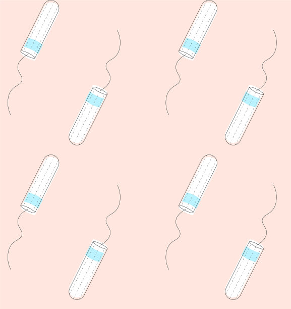 卫生棉条的一个柔和的粉红色背景的无缝模式图片下载