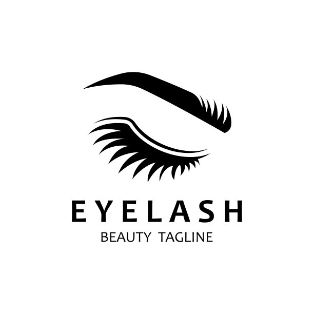 美丽而奢华的现代女性睫毛和眉毛标志。标志适用于商业、美容院、彩妆、睫毛店。图片下载