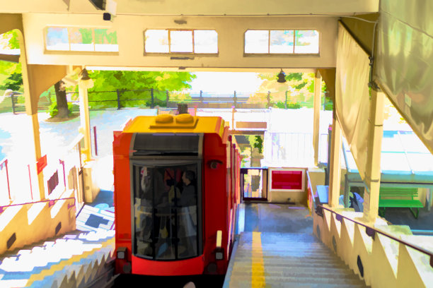 通往科莫湖畔布鲁纳特的缆车图片下载