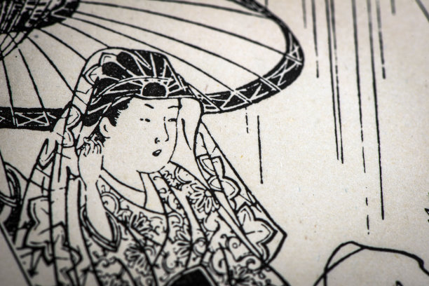 古代日本插画:女人西川Sukenobu图片下载