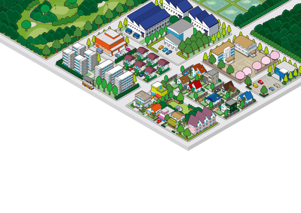 城市景观的三维视图。城市景观。图片下载