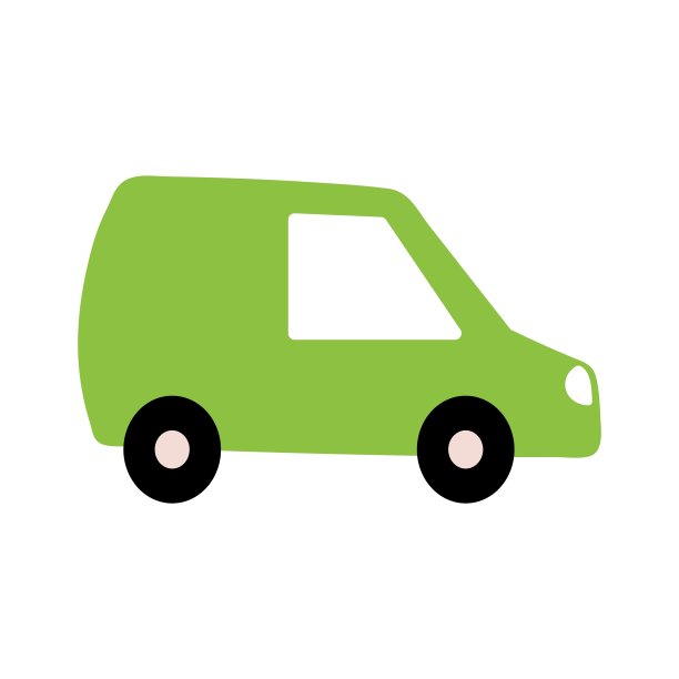 矢量汽车图标隔离在白色背景。平面卡通手绘儿童插画。图片下载