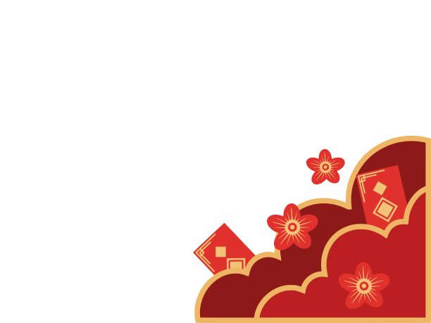 中国新年角边框背景。中国新年边框背景。中国新年框架边框背景。中文角边界背景插图图片下载
