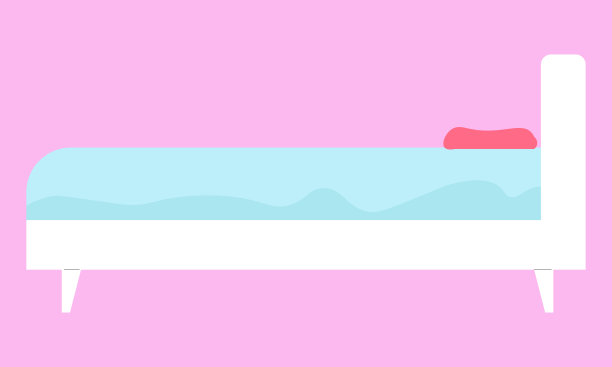 矢量床插图粉红色的背景图片下载