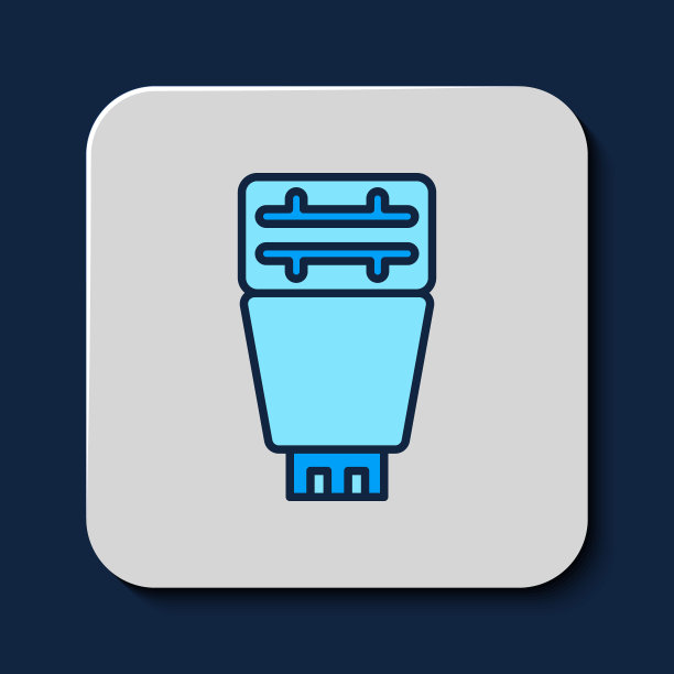 填充轮廓照片相机闪光灯图标孤立的蓝色背景。向量图片下载