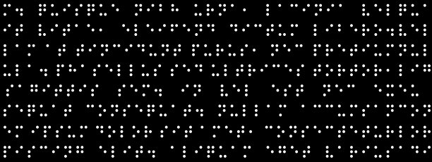 无缝图案与白色圆点盲文在黑色背景上图片下载