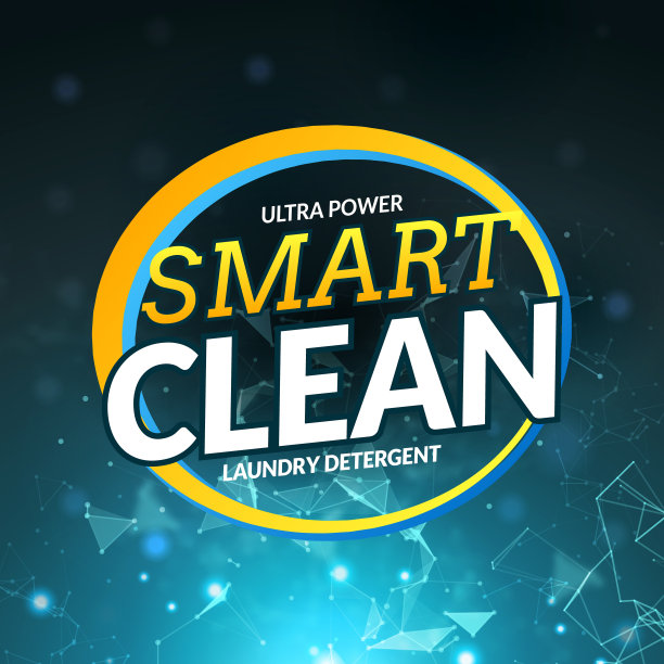 洗衣液智能清洁设计清洁剂。洗衣粉产品模板。包装设计背景图片下载