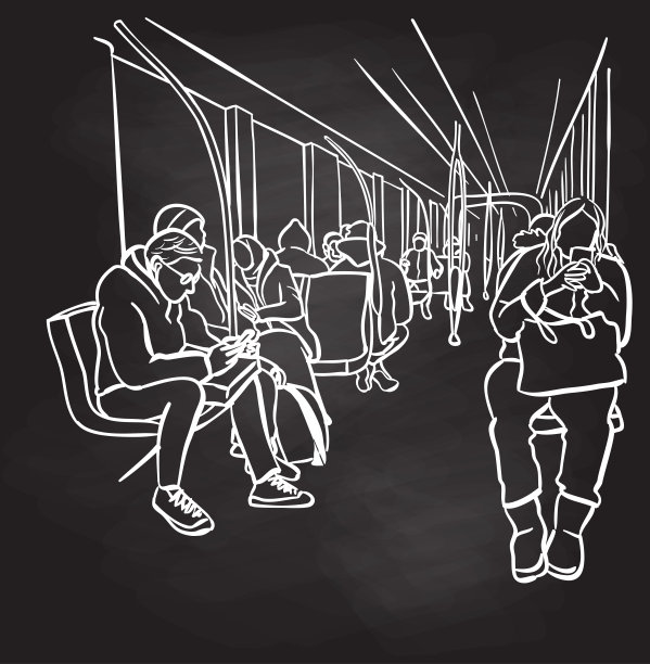 回家火车和公共汽车黑板图片下载