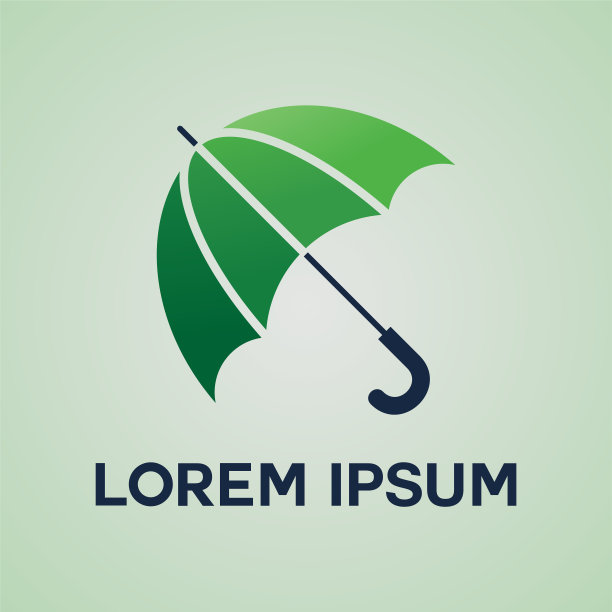 保险公司雨伞概念的标志插画。图片下载