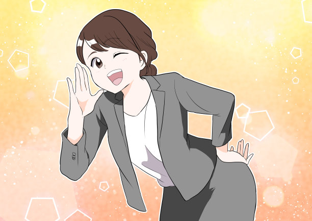 女商人来打个招呼图片下载