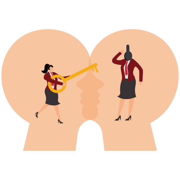 一个拿着钥匙的女商人，另一个拿着锁头的男人图片下载