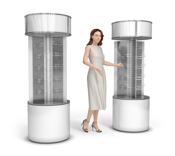 购物促销POS机显示和女孩图片下载