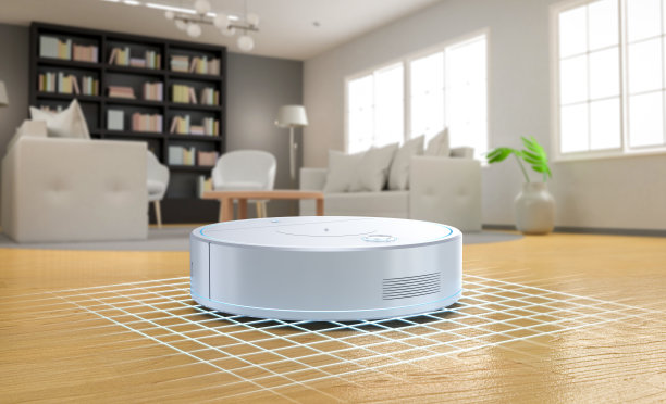 机器人清洁工或扫地机在工作区域显示传感器图片下载