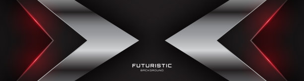3D黑色银色技术背景重叠层在黑暗空间与红色光箭头效果装饰。现代平面设计元素裁剪风格的网页横幅，传单，卡片，封面或小册子的概念图片下载