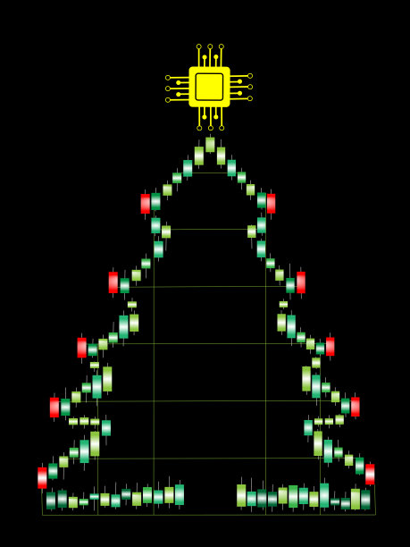 电脑芯片圣诞树图片下载