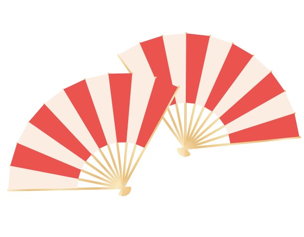 一个简单的扇子，可以用于新年假期，新年贺卡装饰，舞蹈，日本服装等/插画素材(矢量插画)图片下载