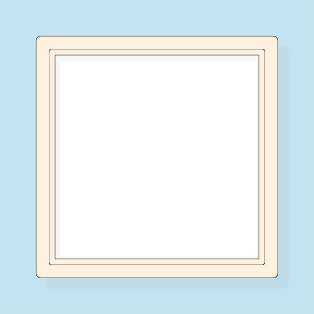 方形白色帆布板与框架模板图片下载