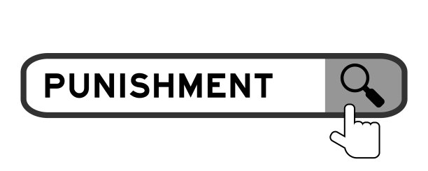 搜索横幅文字惩罚与移交放大镜图标在白色背景图片下载