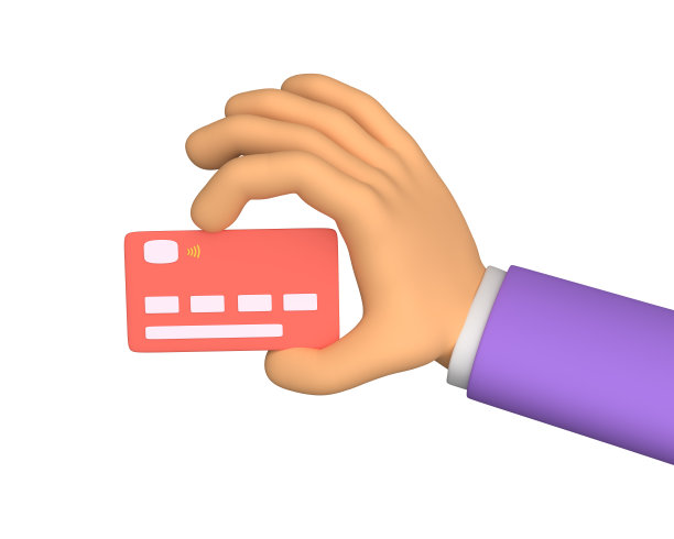 3d手持信用卡。三维渲染图片下载